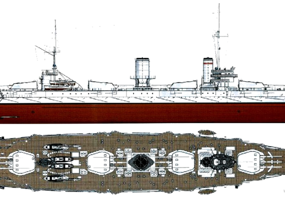 Боевой корабль Россия - Petropavlovsk 1915 [Battleship] - чертежи, габариты, рисунки